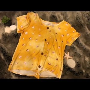 “Glitter girl” girls top yellow🌻💖